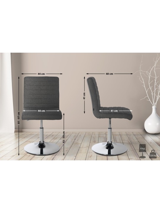 Conjunto de 2 sillas de comedor tela Elvas, gris oscuro Conjunto de 2 sillas de comedor tela Elvas, gris oscuro