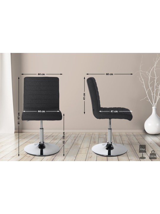 Conjunto de 2 sillas de comedor tela Elvas, negro Conjunto de 2 sillas de comedor tela Elvas, negro