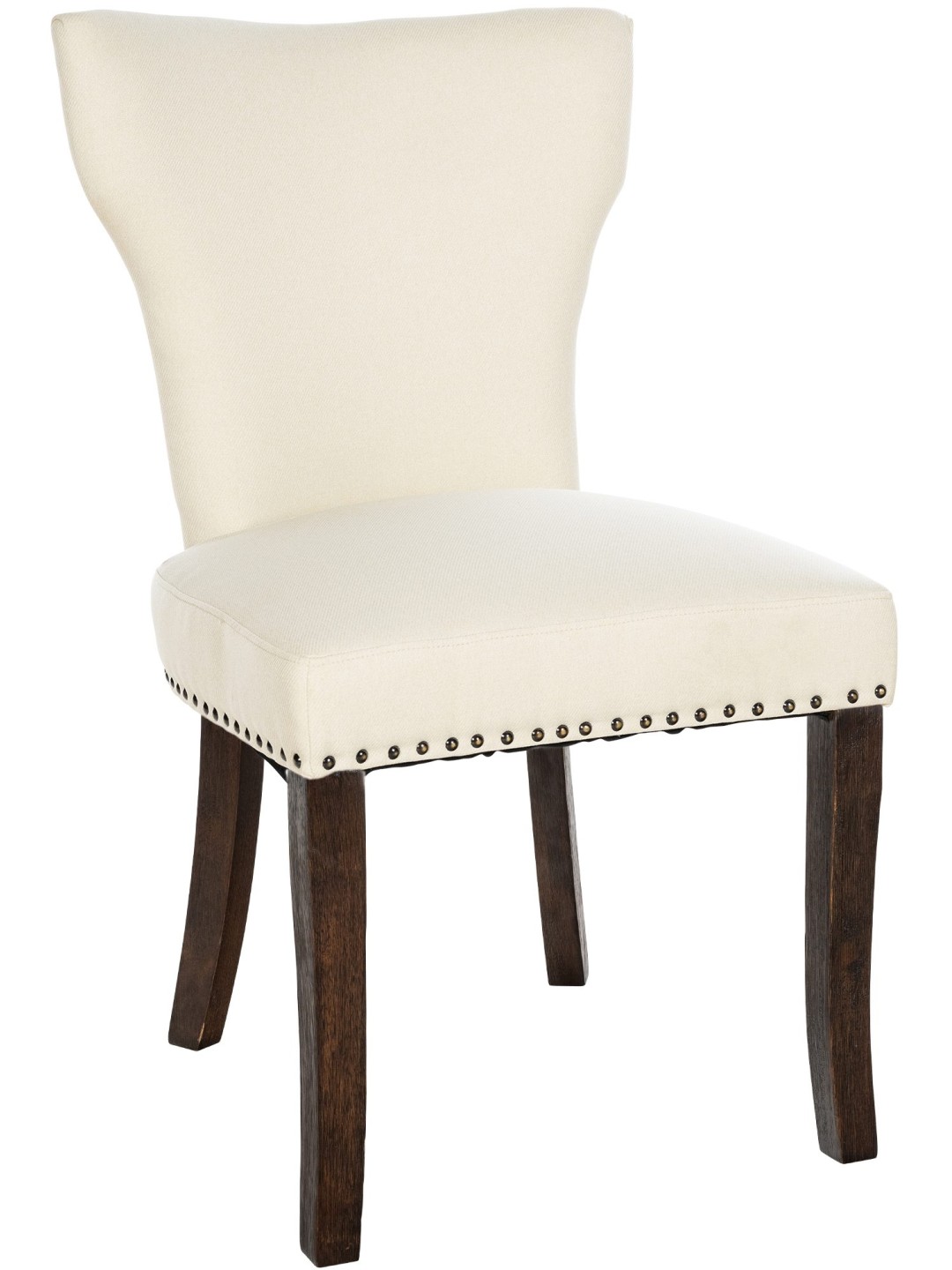 Silla de comedor Zadar tela envejecida-oscura, crema