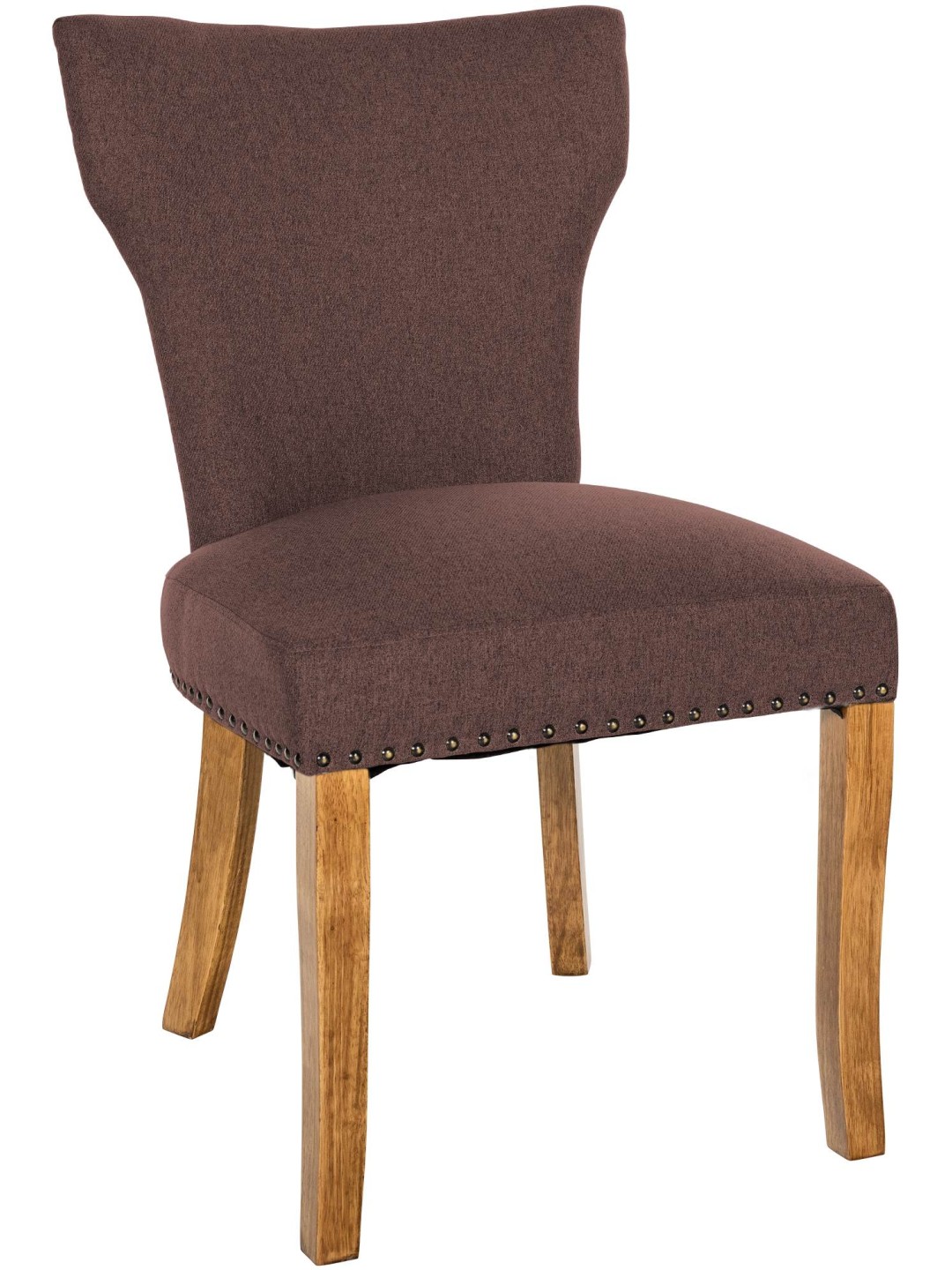 Silla de comedor Zadar tela antiguo-claro, marrón