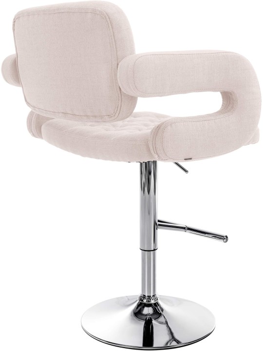 Juego de 2 taburetes de bar tela Dublin C, beige