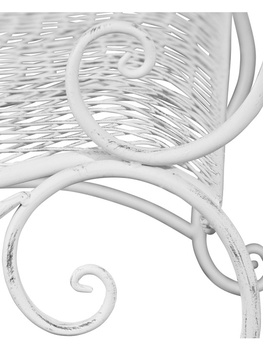 Banco de jardín Tara, blanco antiguo