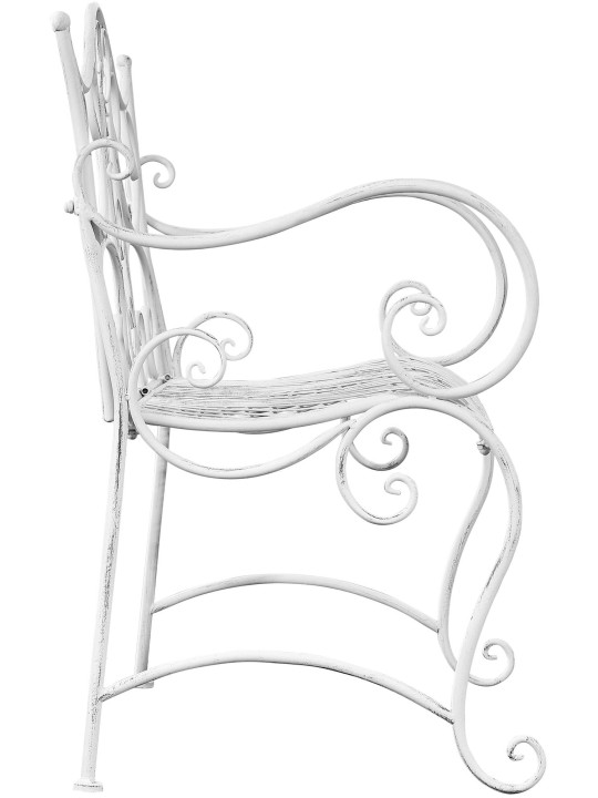 Banco de jardín Tara, blanco antiguo