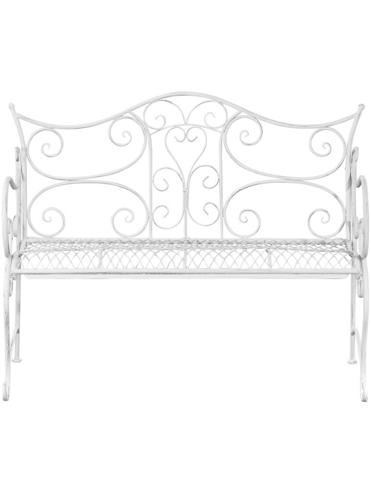 Banco de jardín Tara, blanco antiguo