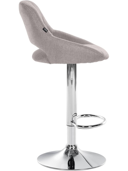Taburete de bar Milet tela cromo, gris