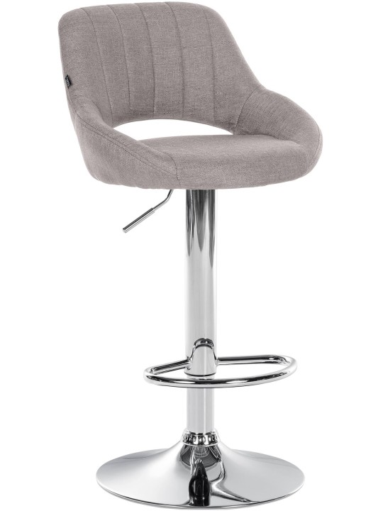 Taburete de bar Milet tela cromo, gris