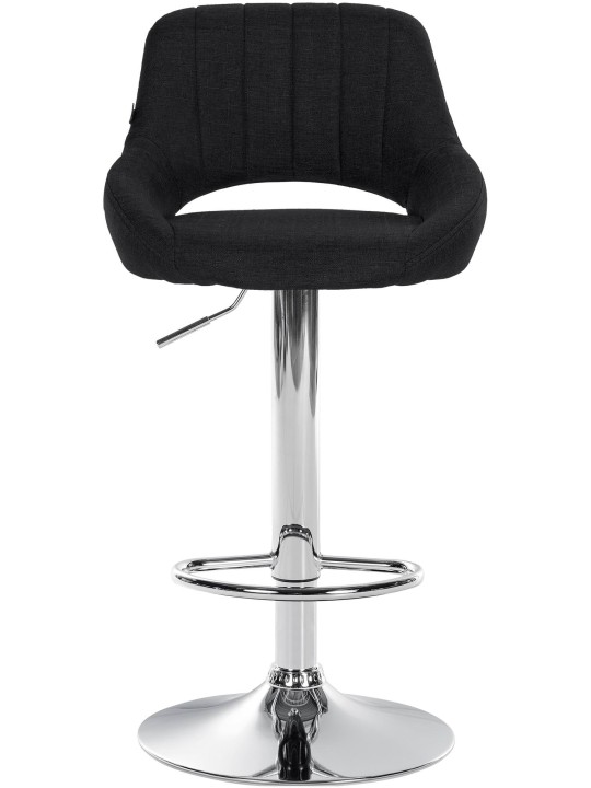 Taburete de bar Milet tela cromo, negro