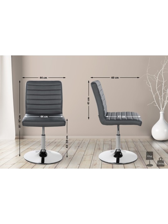 Juego de 2 sillas de comedor Elvas piel sintética, gris Juego de 2 sillas de comedor Elvas piel sintética, gris