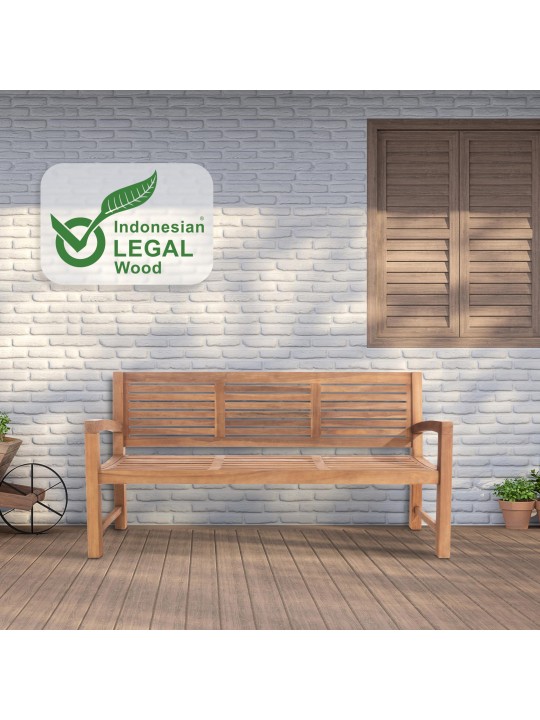 Banco de teca Halden 180 cm, teca