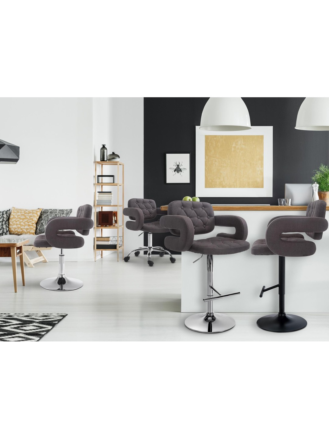 Tumbona tela Dublin, gris oscuro