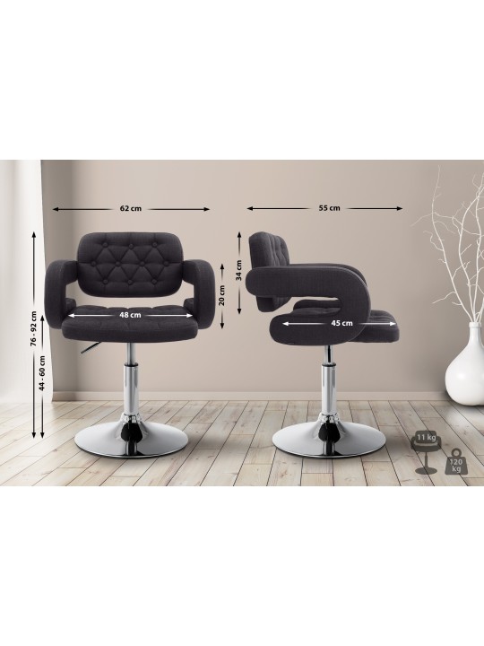 Tumbona tela Dublin, negro