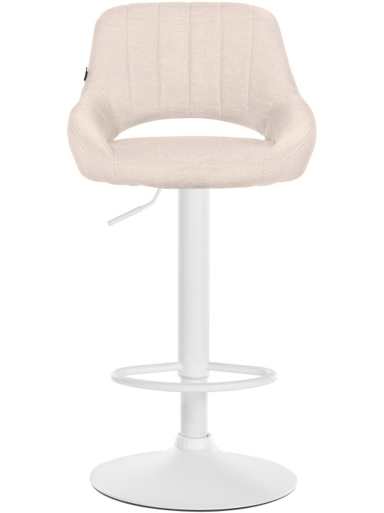 Juego de 2 taburetes de bar Milet tela W, crema