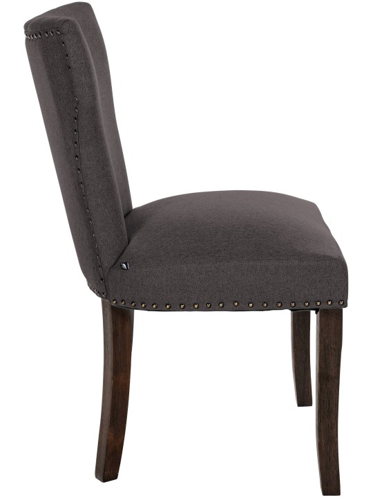 Juego de 2 sillas de comedor Zadar tela envejecido-oscuro, gris oscuro