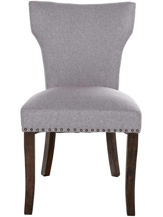 Juego de 2 sillas de comedor Zadar tela envejecido-oscuro, gris