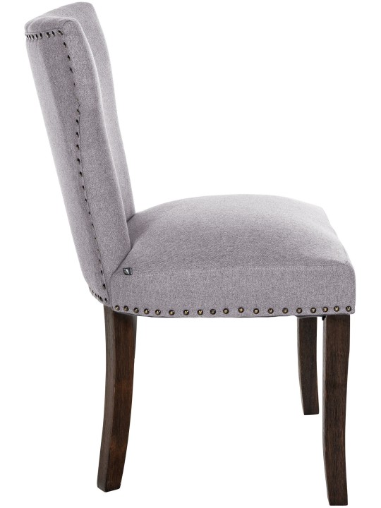 Juego de 2 sillas de comedor Zadar tela envejecido-oscuro, gris