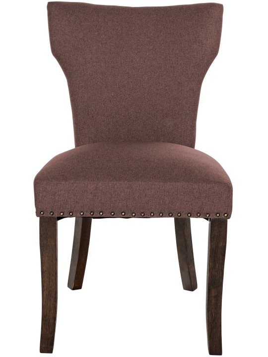 Juego de 2 sillas de comedor Zadar tela envejecido-oscuro, marrón