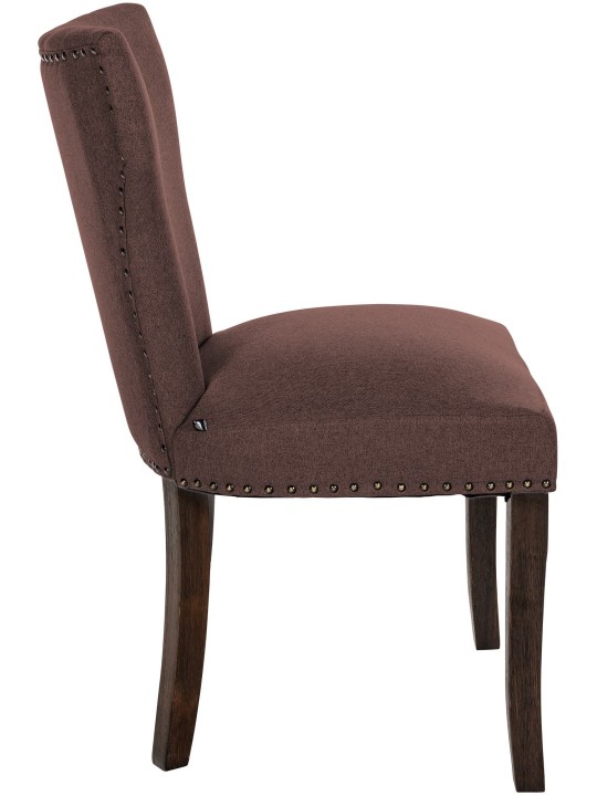 Juego de 2 sillas de comedor Zadar tela envejecido-oscuro, marrón