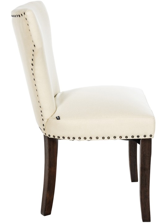 Juego de 2 sillas de comedor Zadar tela envejecido-oscuro, crema