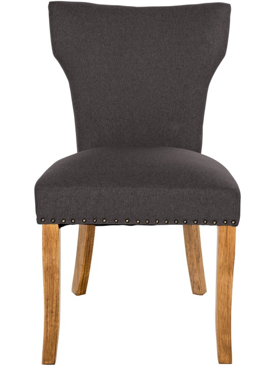 Juego de 2 sillas de comedor Zadar tela antiguo-claro, gris oscuro