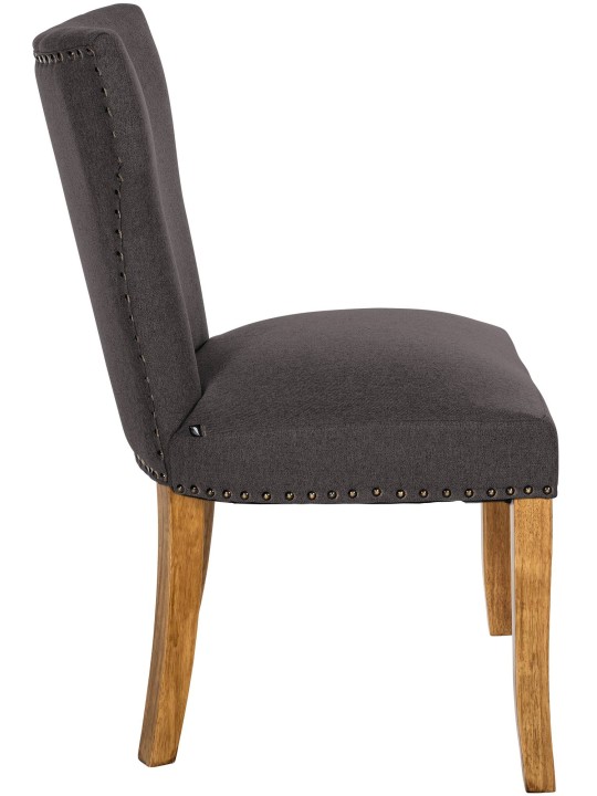 Juego de 2 sillas de comedor Zadar tela antiguo-claro, gris oscuro