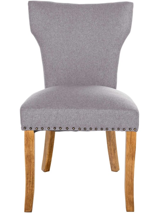 Juego de 2 sillas de comedor Zadar tela antiguo-claro, gris