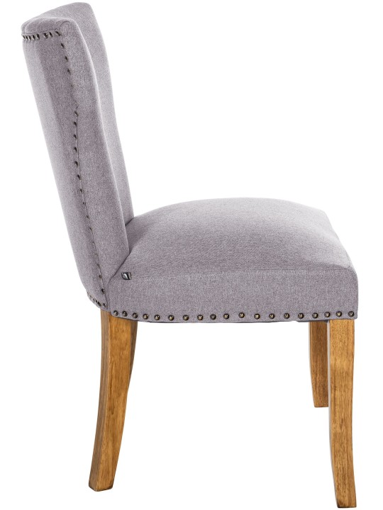 Juego de 2 sillas de comedor Zadar tela antiguo-claro, gris