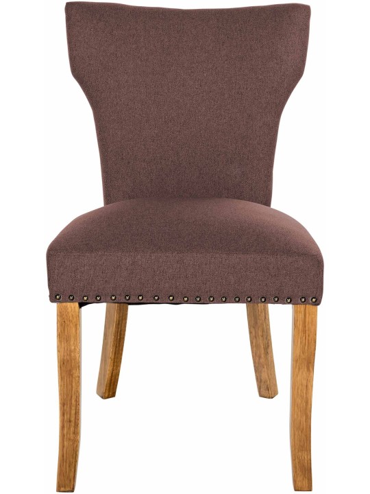 Juego de 2 sillas de comedor Zadar tela antiguo-claro, marrón