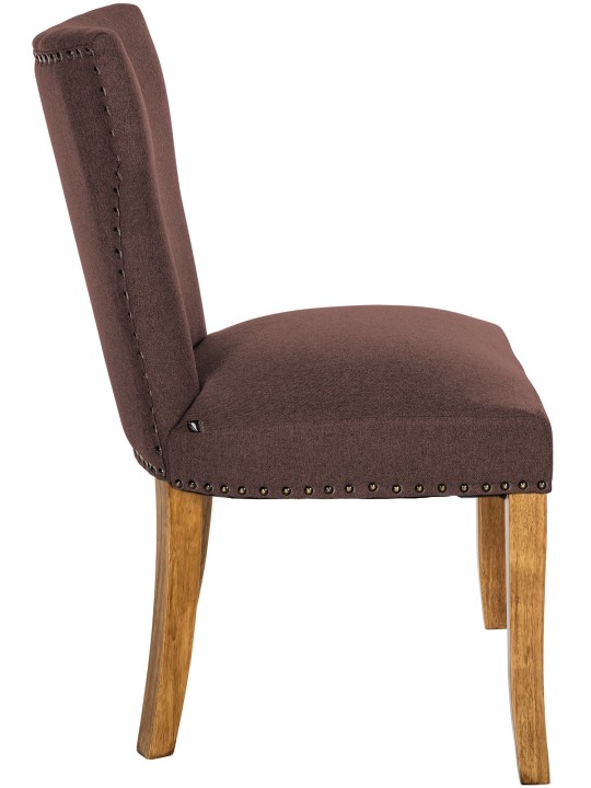 Juego de 2 sillas de comedor Zadar tela antiguo-claro, marrón