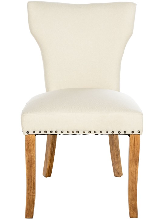 Juego de 2 sillas de comedor Zadar tela antiguo-claro, crema