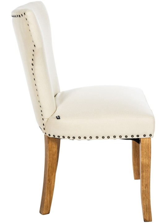 Juego de 2 sillas de comedor Zadar tela antiguo-claro, crema