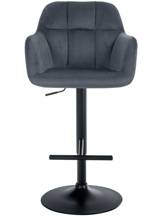 Taburete de bar Natoma terciopelo, gris oscuro