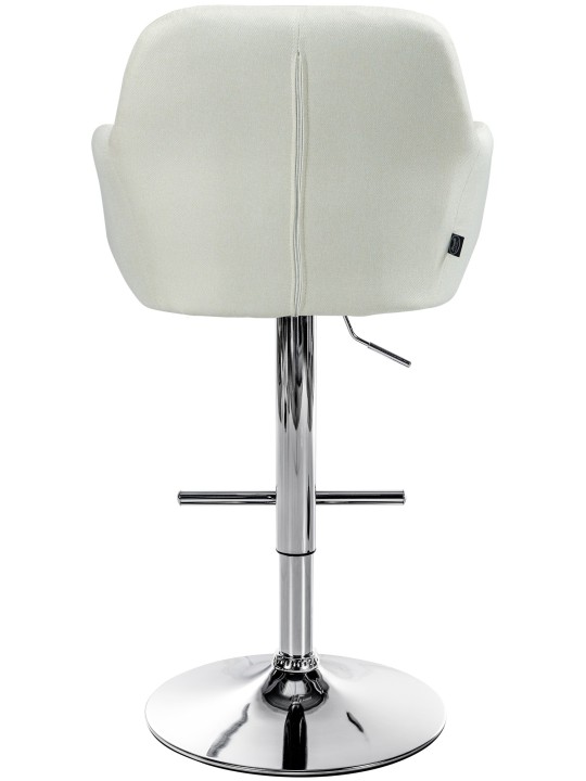 Taburete de bar Natoma tela cromo, crema