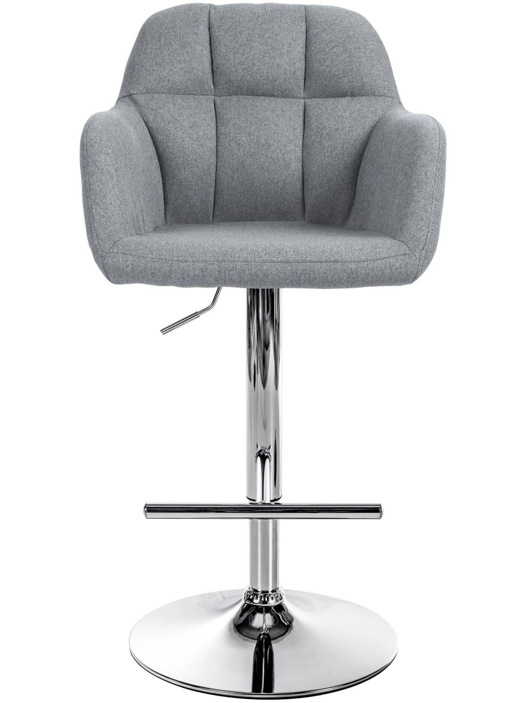 Taburete de bar Natoma tela cromo, gris