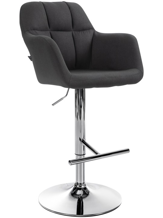 Taburete de bar Natoma tela cromo, negro