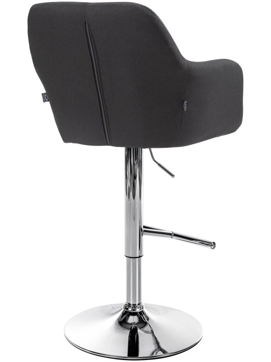 Taburete de bar Natoma tela cromo, negro