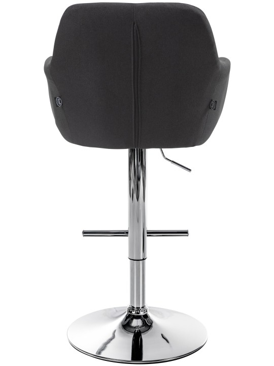 Taburete de bar Natoma tela cromo, negro