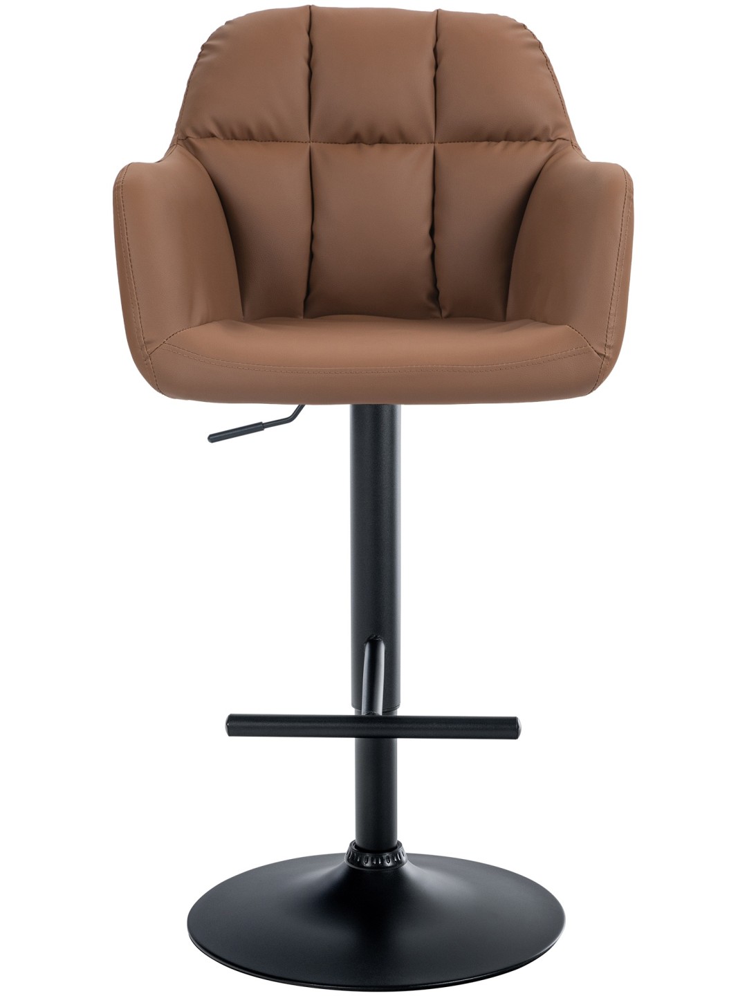 Taburete de bar Natoma piel sintética, marrón claro