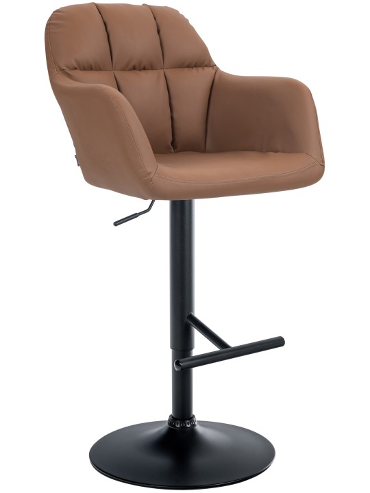 Taburete de bar Natoma piel sintética, marrón claro
