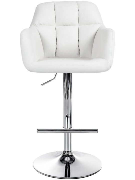 Taburete de bar Natoma piel sintética cromado, blanco Taburete de bar Natoma piel sintética cromado, blanco