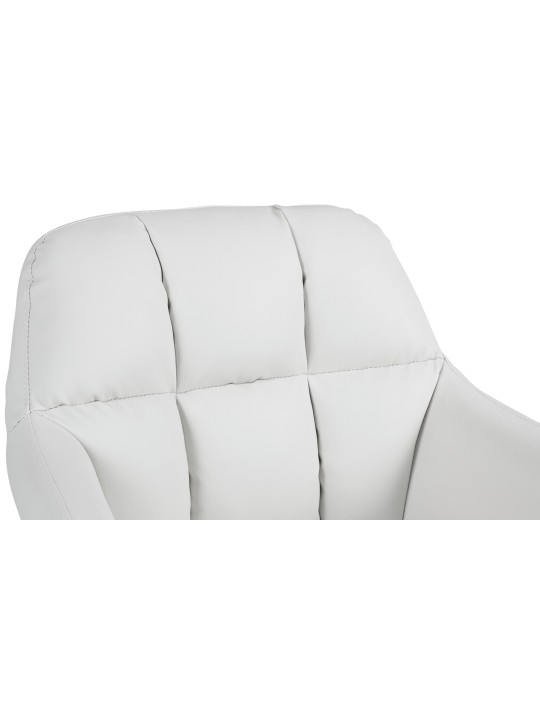 Taburete de bar Natoma piel sintética cromado, blanco Taburete de bar Natoma piel sintética cromado, blanco