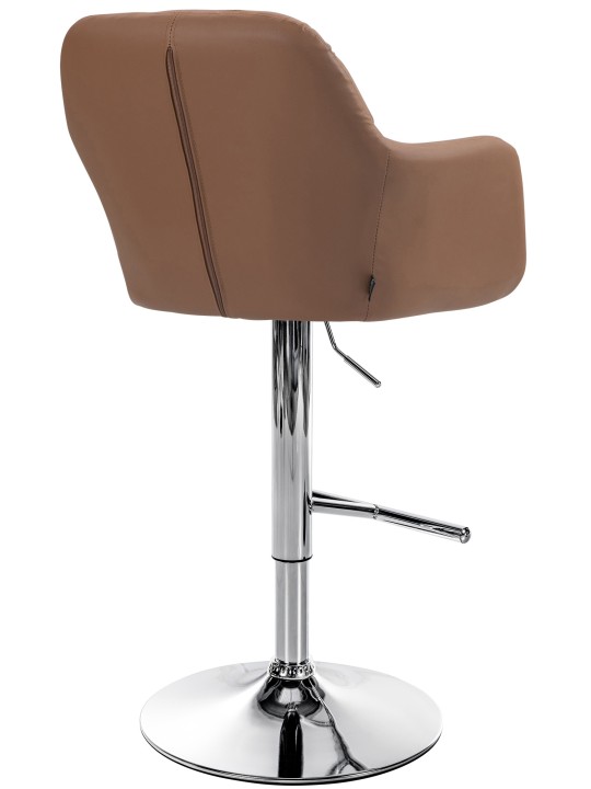 Taburete de bar Natoma piel sintética cromado, marrón claro Taburete de bar Natoma piel sintética cromado, marrón claro