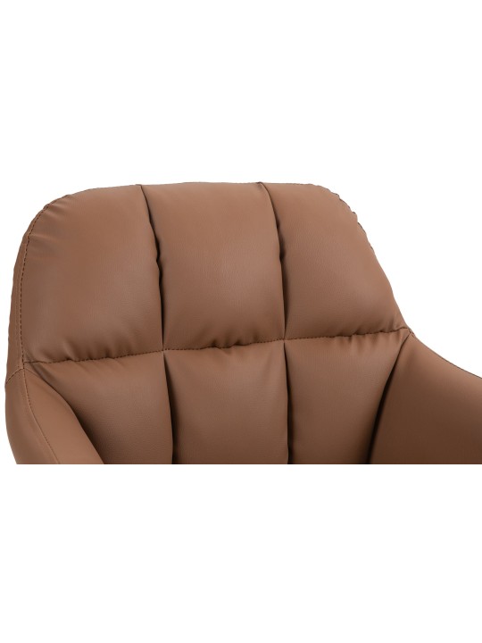 Taburete de bar Natoma piel sintética cromado, marrón claro Taburete de bar Natoma piel sintética cromado, marrón claro