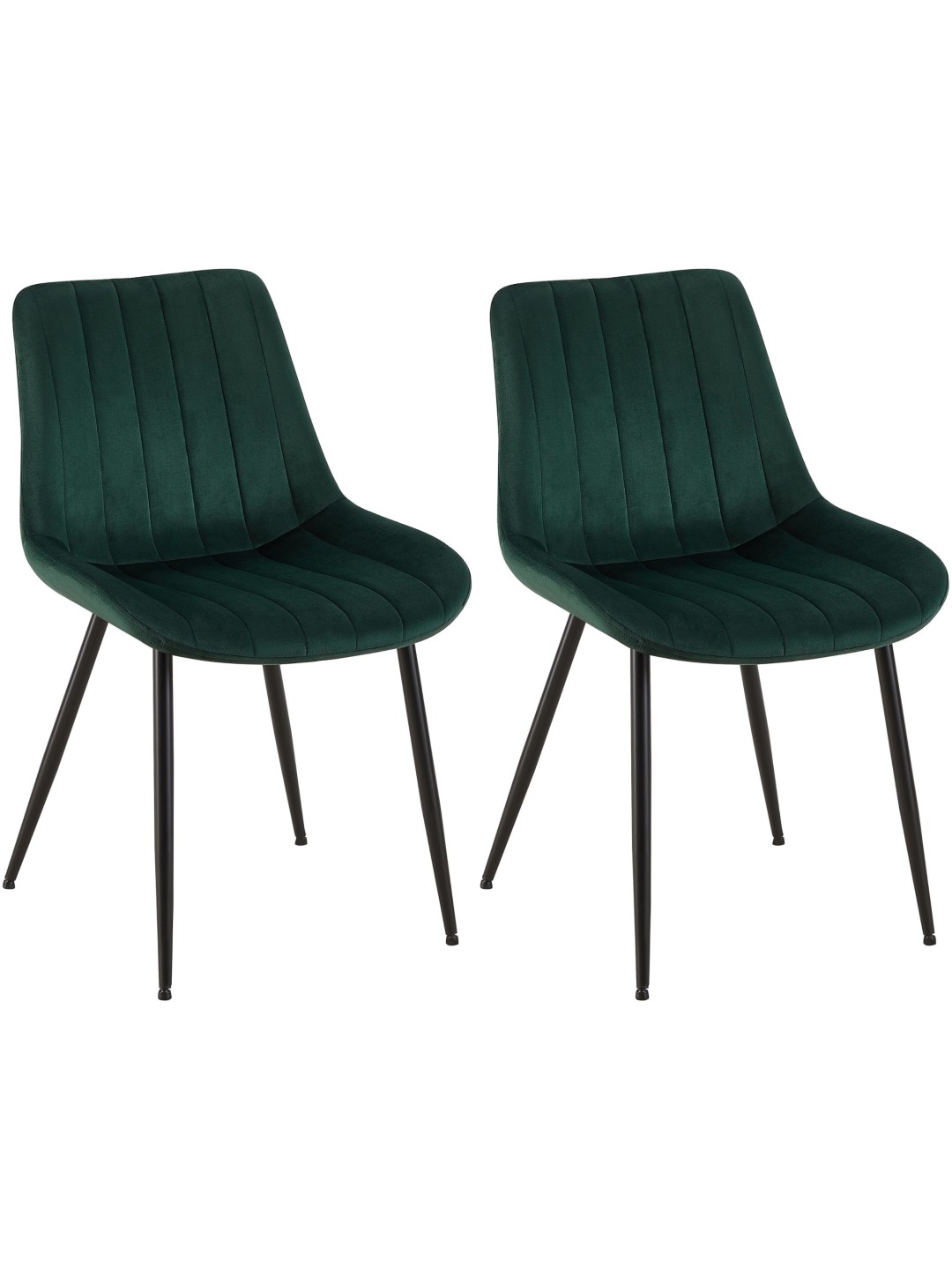 Juego de 2 sillas Rahden terciopelo, verde