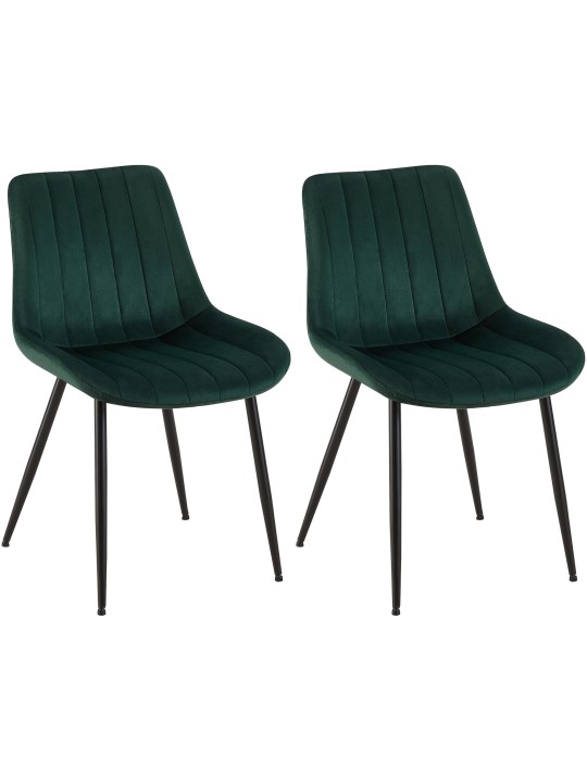 Juego de 2 sillas Rahden terciopelo, verde