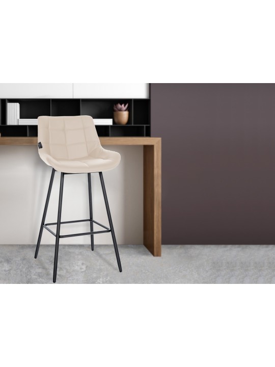 Taburete de bar Weston de piel sintética, crema Taburete de bar Weston de piel sintética, crema