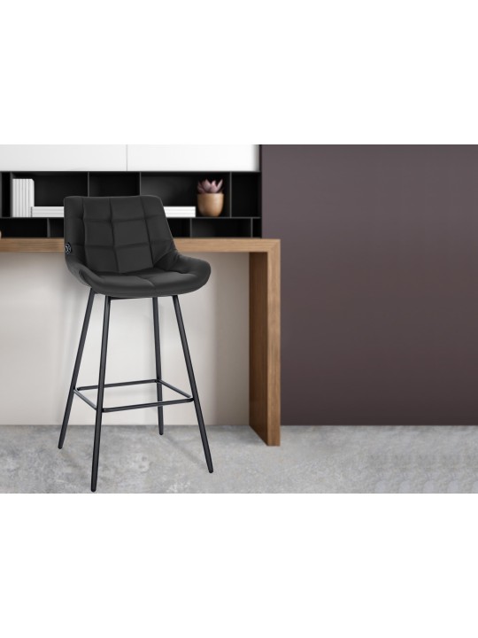 Taburete de bar Weston de piel sintética, negro Taburete de bar Weston de piel sintética, negro