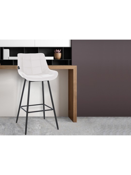 Taburete de bar Weston de piel sintética, blanco Taburete de bar Weston de piel sintética, blanco