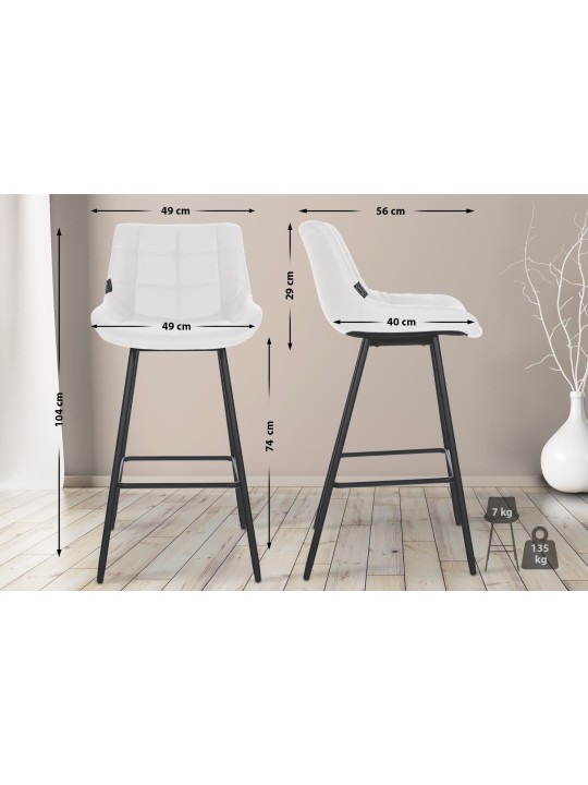 Taburete de bar Weston de piel sintética, blanco Taburete de bar Weston de piel sintética, blanco