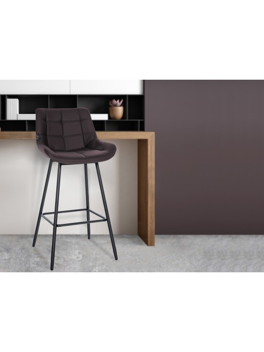 Taburete de bar Weston de piel sintética, marrón Taburete de bar Weston de piel sintética, marrón