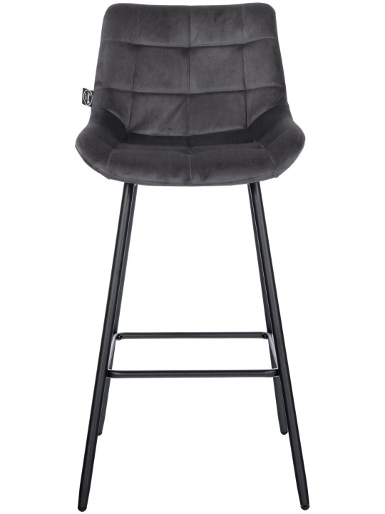 Taburete de bar Weston terciopelo, gris oscuro Taburete de bar Weston terciopelo, gris oscuro